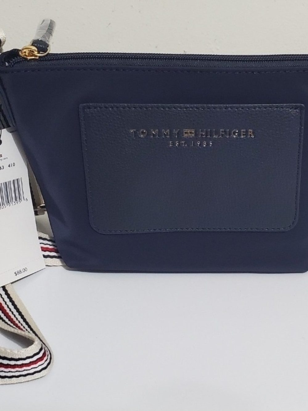 Tommy Hilfiger Navy Crossbody with Striped Strap